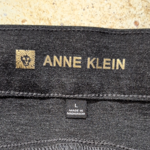 Anne Klein | Charcoal Grey Thick Cropped Leggings Viscose Blend Size L - Picture 7 of 15